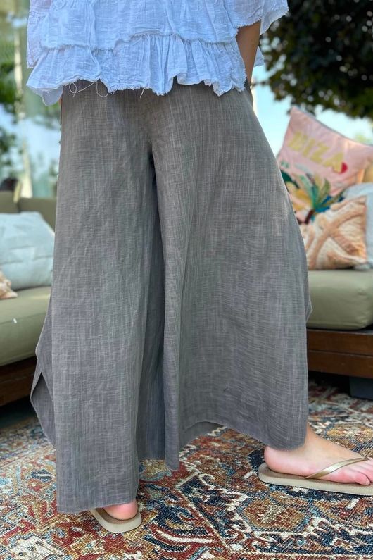 Frame Scoop Hem Pant Washed Chocolate